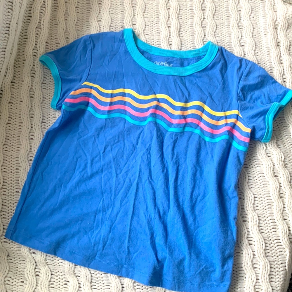 Girls blue cat and Jack tshirt medium (8)